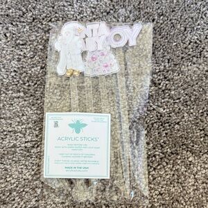 Pink & white Christmas stirrers